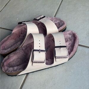 Pink Fuzzy Birkenstocks